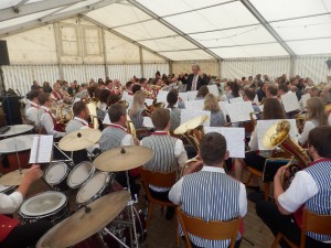 Die Musikkapelle Welschensteinach unter der Leitung von Adam Kalbfuß spielte am Pfingstmontag beim DJK-Sportfest zum Frühschoppen auf.